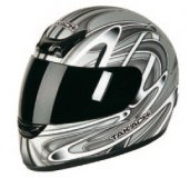 TK37 - FULL FACE Large Matt Silver/Svart TK37 - FULL FACE Large Matt Silver/Svart