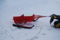Transport kälke röd