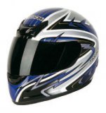 TK36 - FULL FACE Large Silver/Blå/Svart