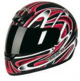TK37 - FULL FACE Large Matt Silver/Röd TK37 - FULL FACE Large Matt Silver/Röd